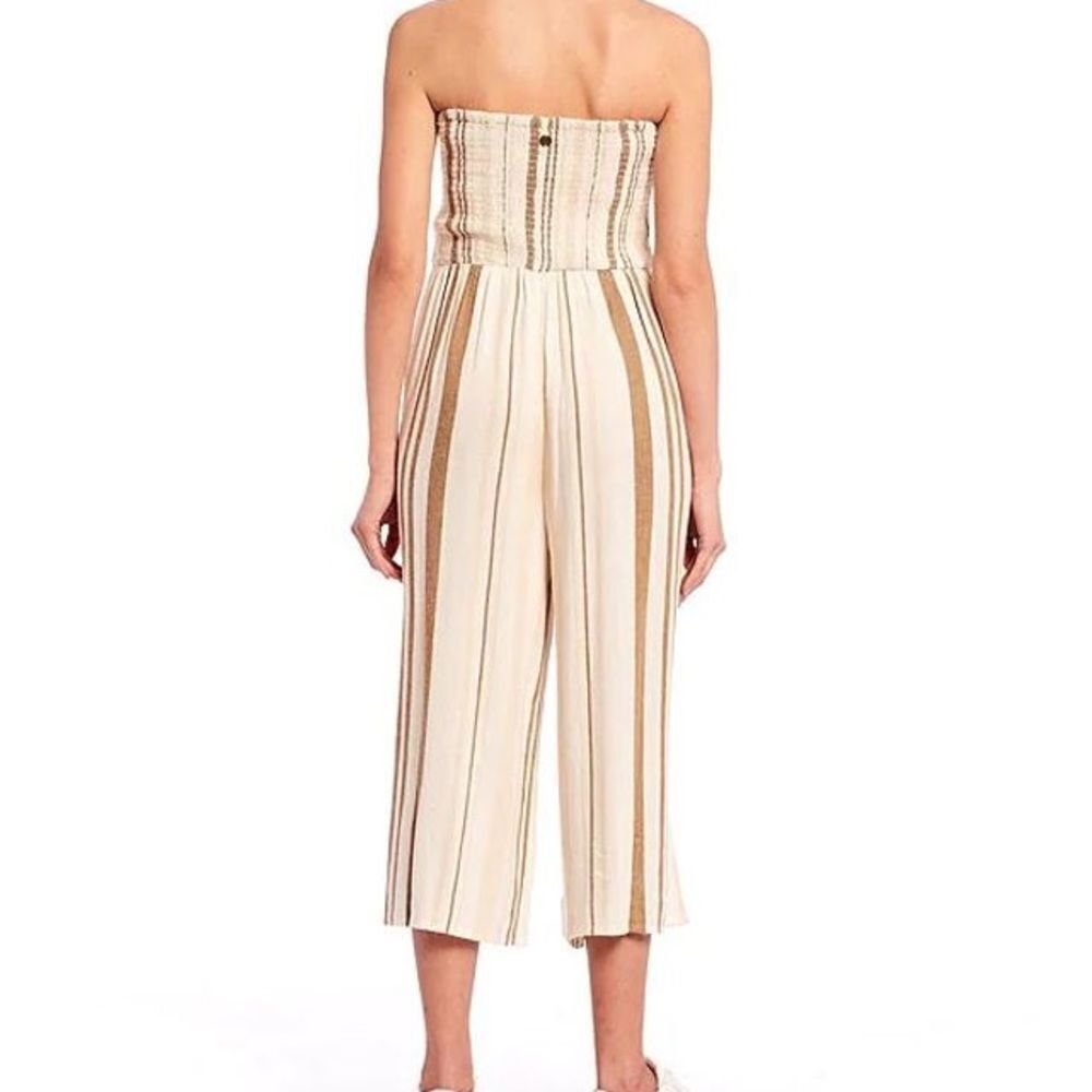 Ripcurl Sol Linen Smocked Cropped Jumpsuit - Picture 2 of 13